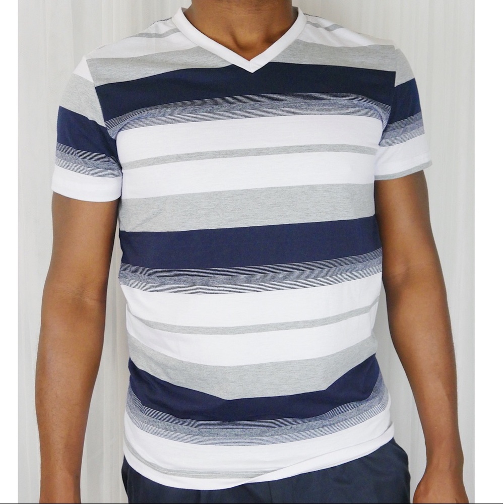 Men’s Striped Short Sleeve Shirt - Blue/White